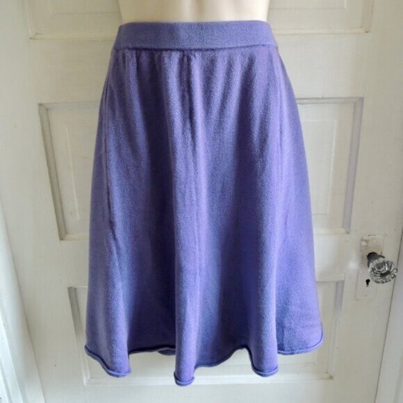 St. John Collection Marie Gray Purple Knit Skirt 10 - Picture 1 of 5